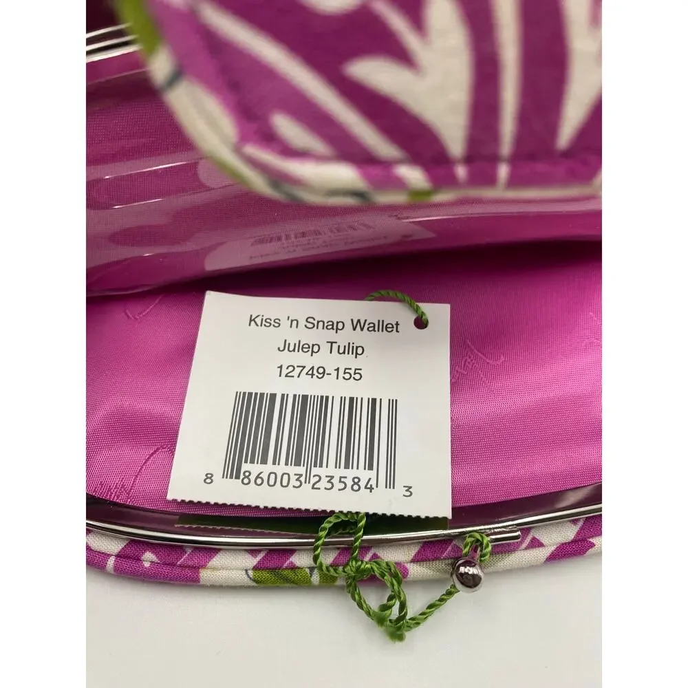 Vera Bradley Kiss 'n Snap Wallet Julep Tulip NWT Retired Floral Kisslock Clutch